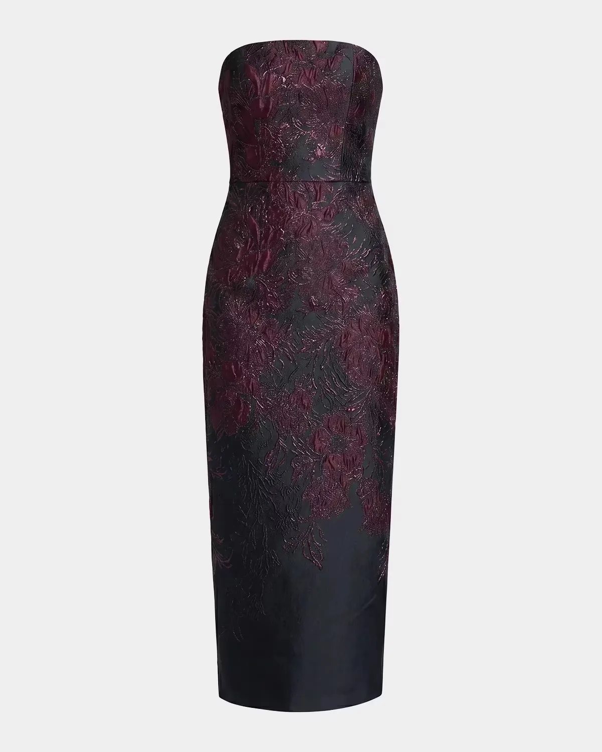 Viviana Strapless Floral Tea-Length Dress