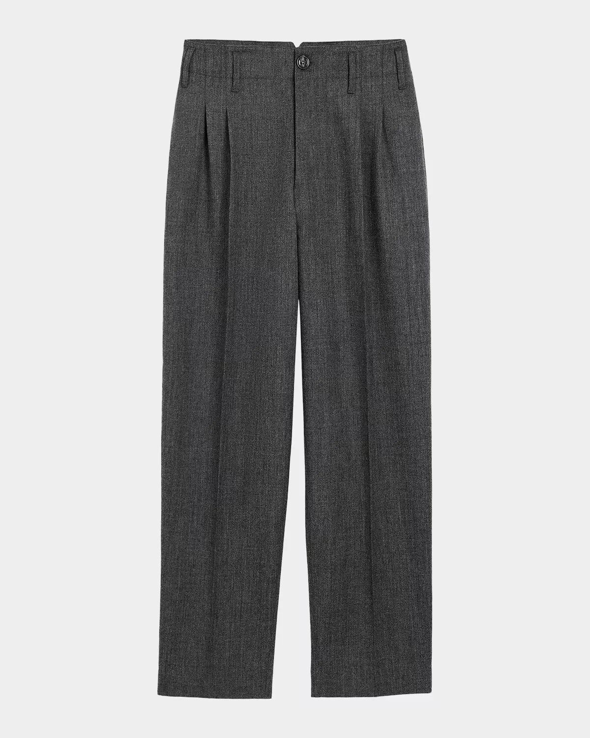 Zuit Wool Wide-Leg Double-Pleated Trousers