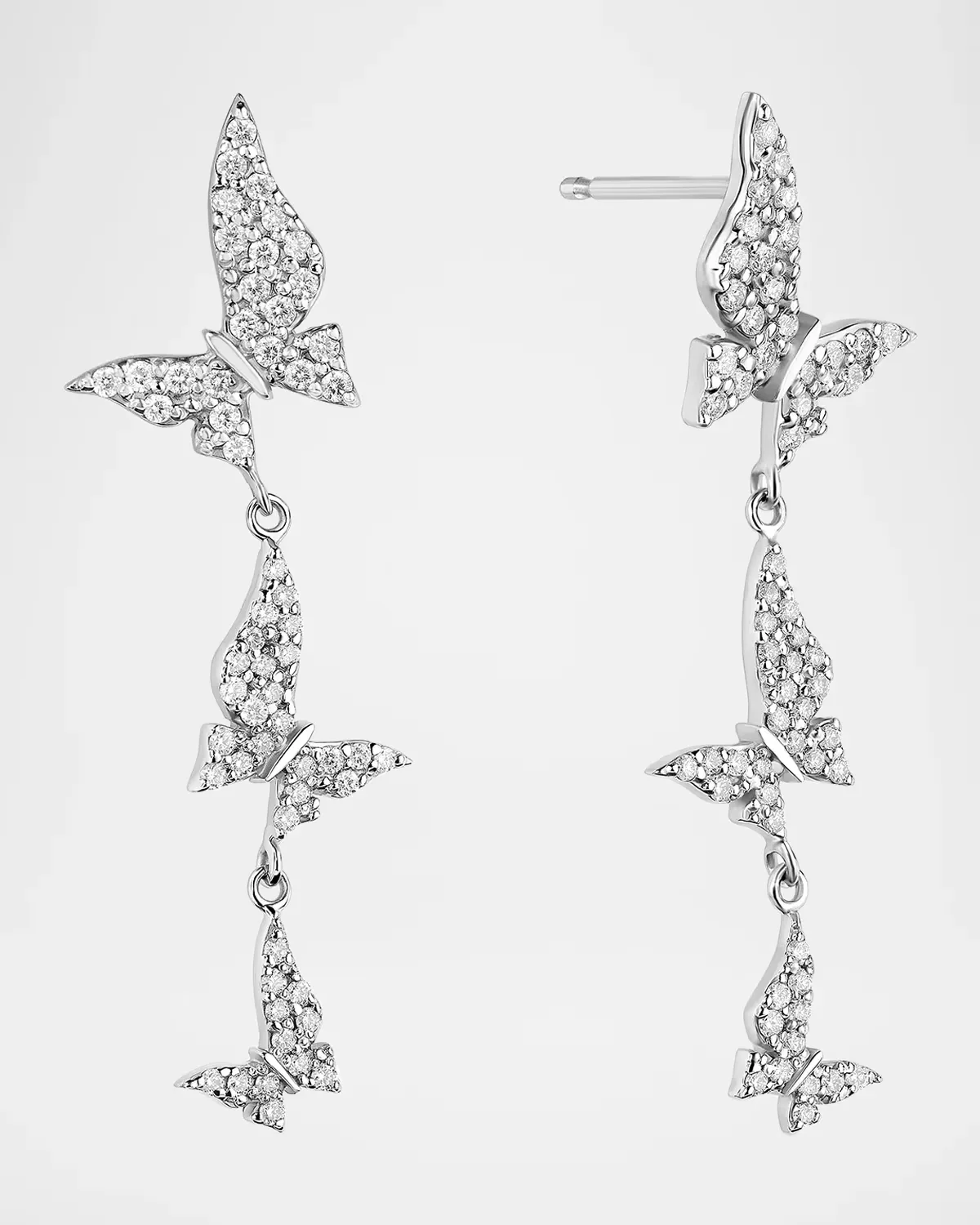 14K White Gold & 0.42 TCW Diamond Butterfly Earrings by Lana