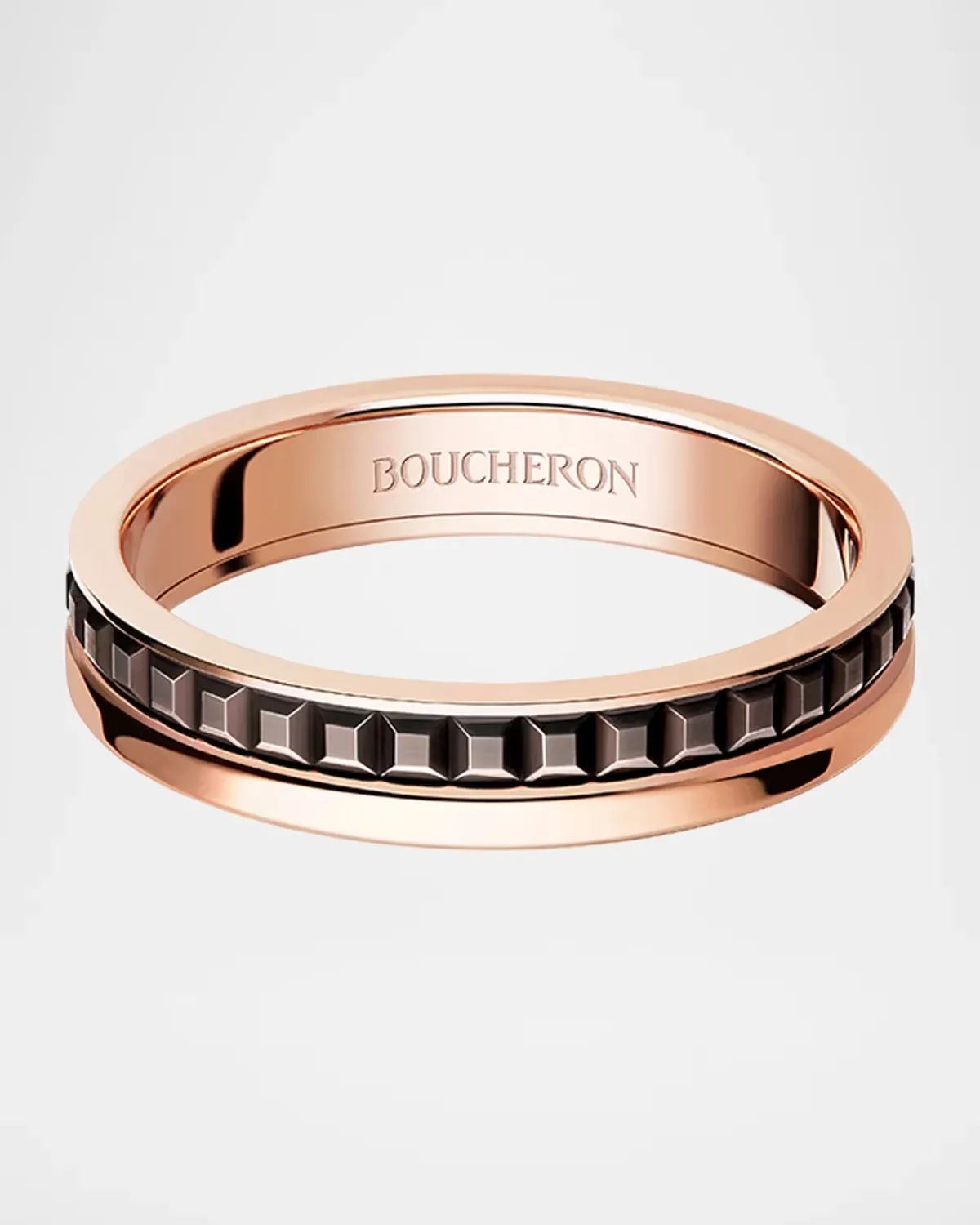 Quatre Classique 18K Two-Tone Gold & Brown PVD Wedding Band Ring by Boucheron