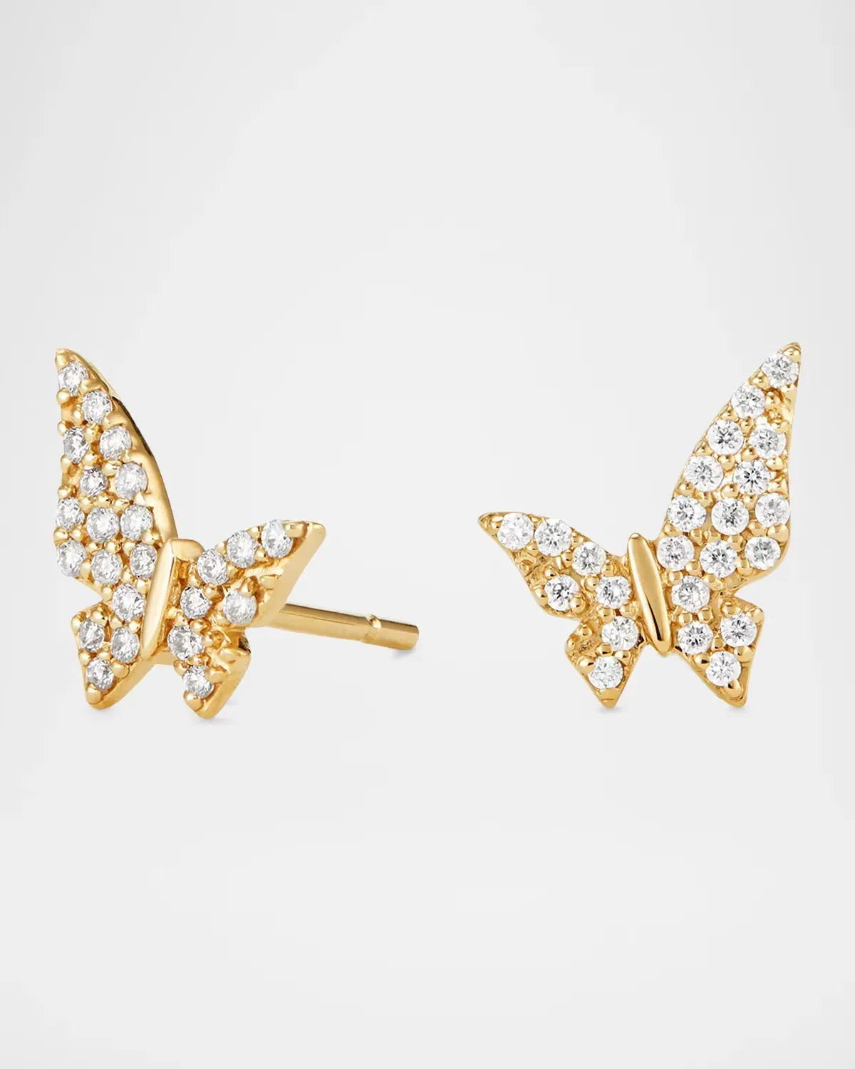 14K Yellow Gold & 0.12 TCW Diamond Mini Butterfly Stud Earrings by Lana