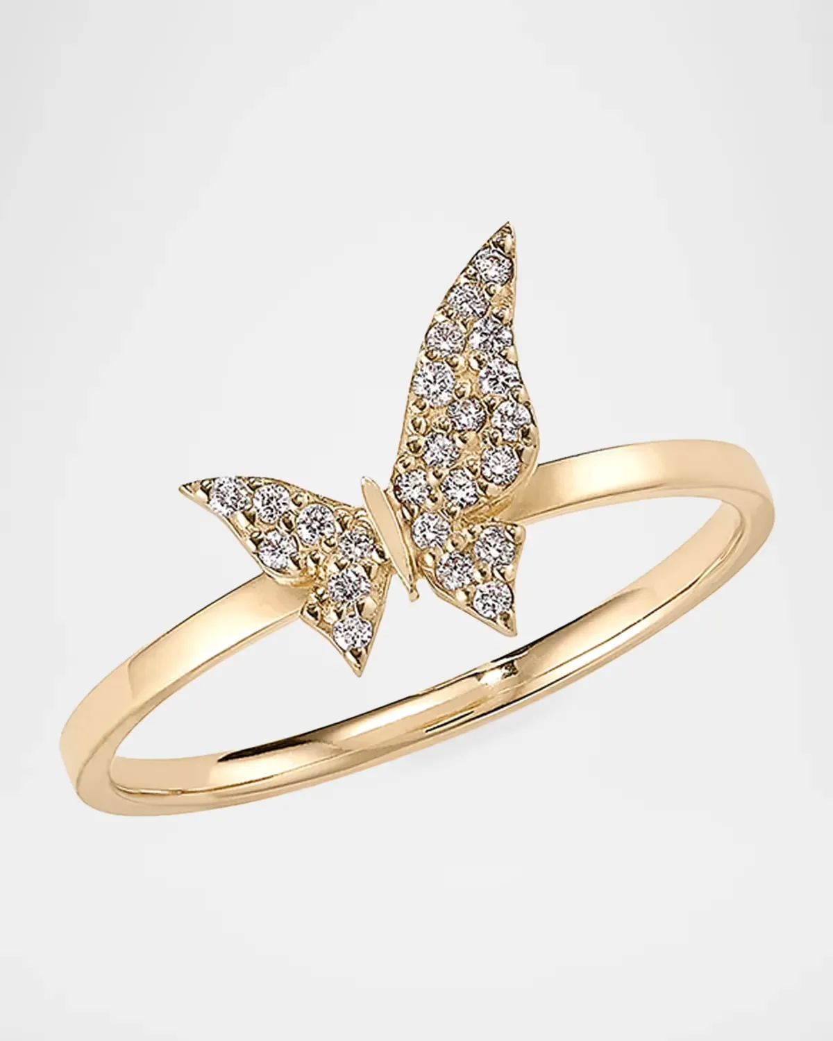 14K Yellow Gold & 0.12 TCW Diamond Small Butterfly Ring by Lana