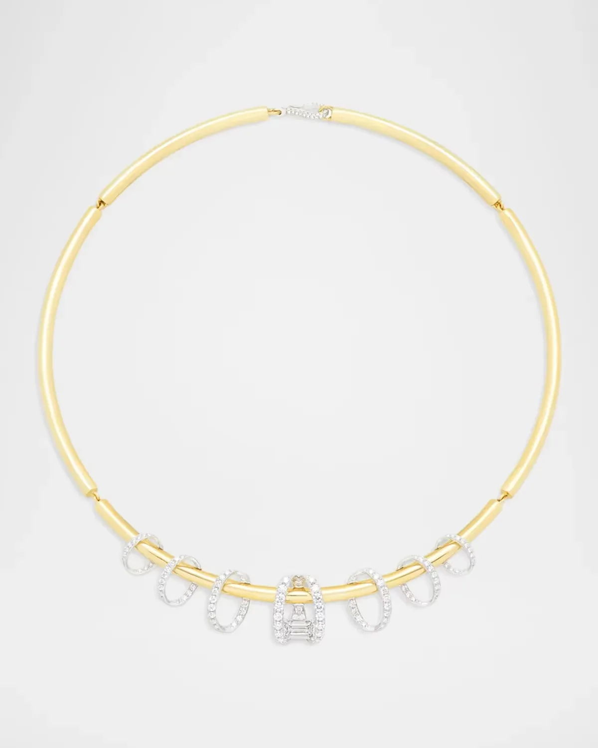 18K Yellow Gold Oui Diamond Ring Necklace