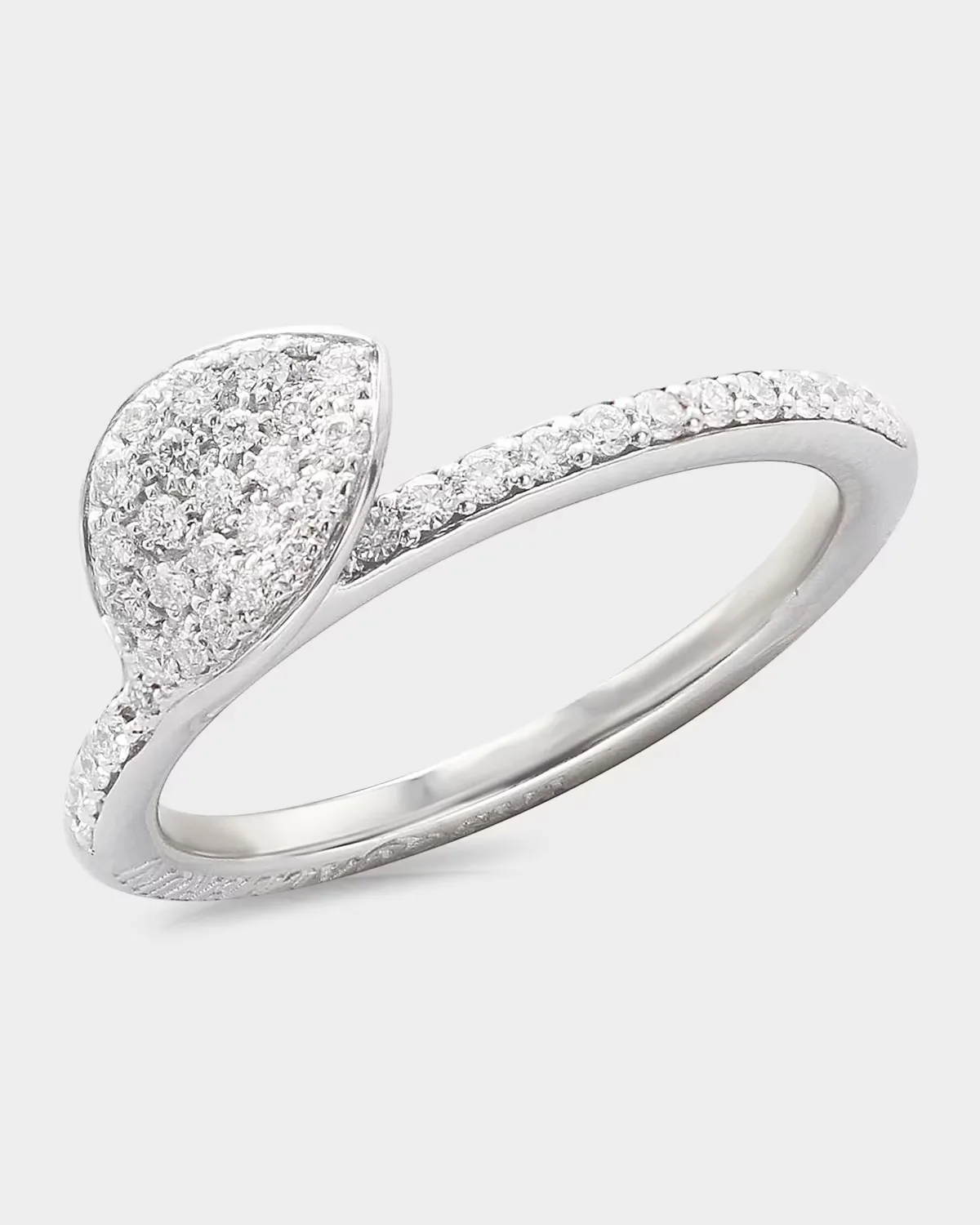 Giardini Segreti 18k White Gold Diamond Leaf Ring by Pasquale Bruni