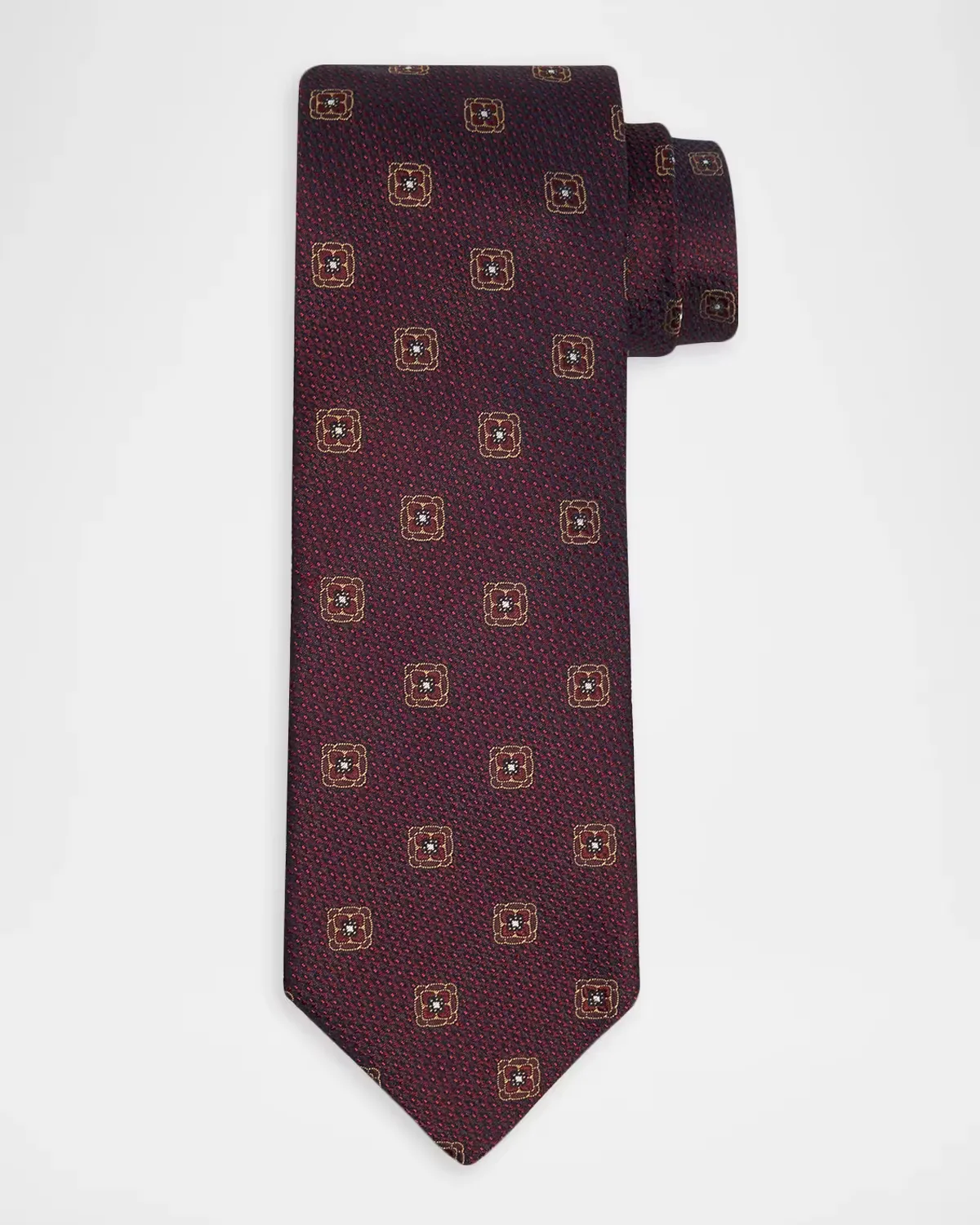 Floral Medallion Silk Tie by Canali