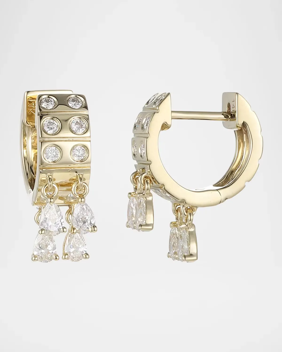 LEGGO Fringe 14K Diamond Mini Hoop Earrings by TYPE JEWELRY