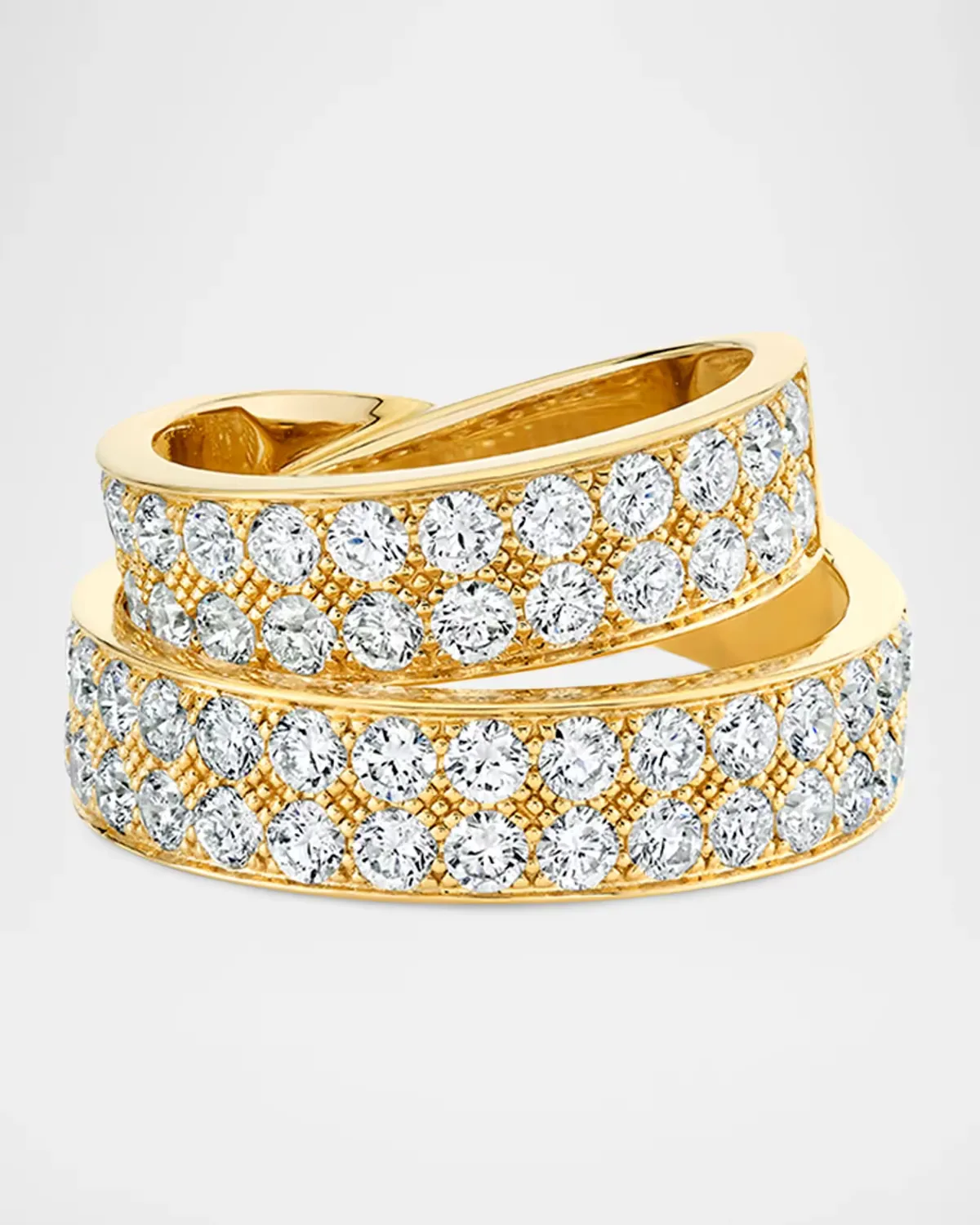 14K Double Spiral Diamond Pave Ring by Sydney Evan