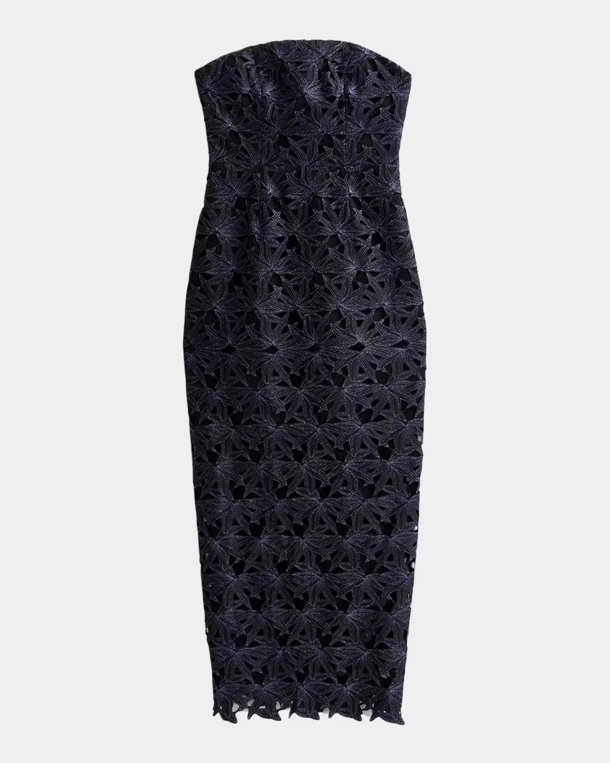 Orion Floral Lace Strapless Midi Dress