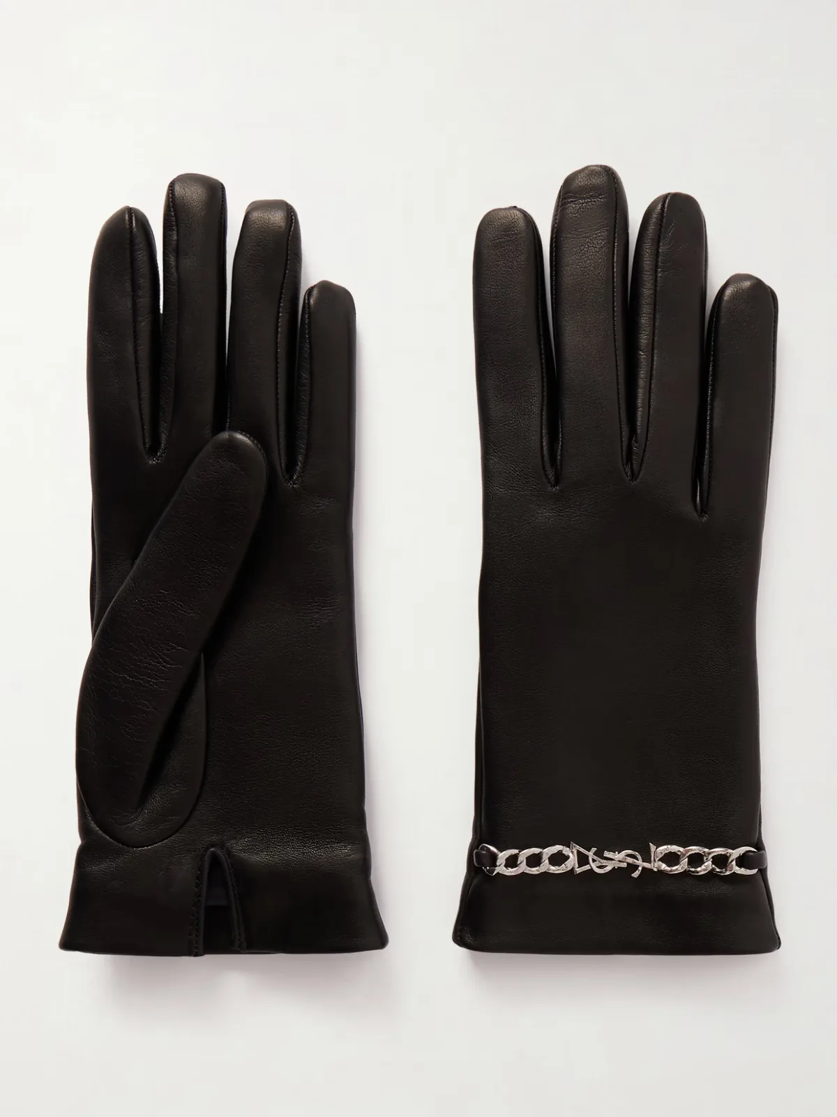 - Leather Gloves - by SAINT LAURENT