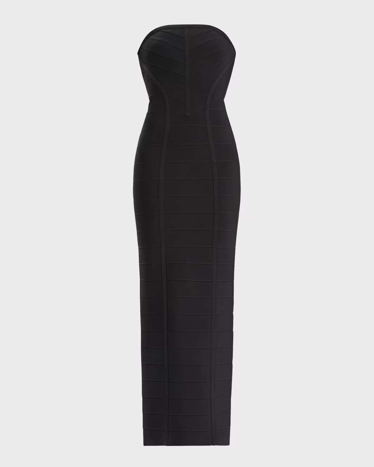 Icon Chevron Strapless Bustier Gown