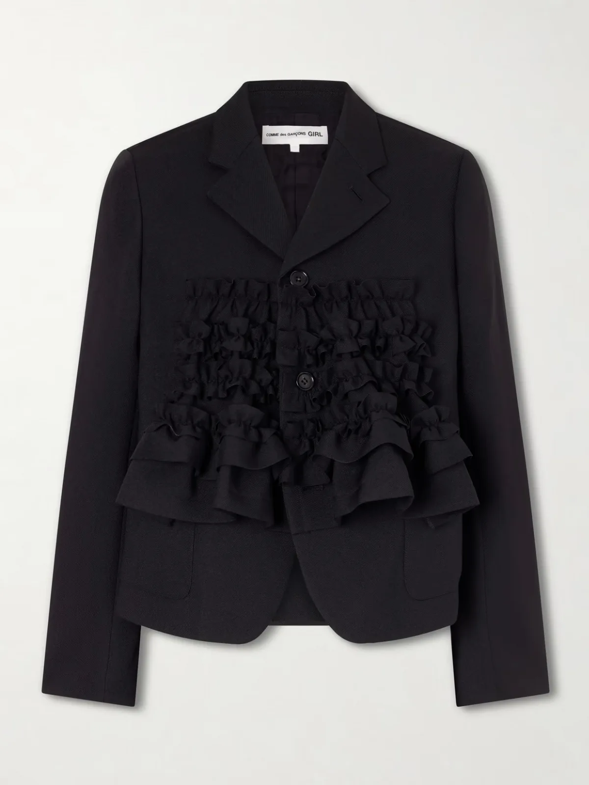 - Ruffled Gabardine Blazer -