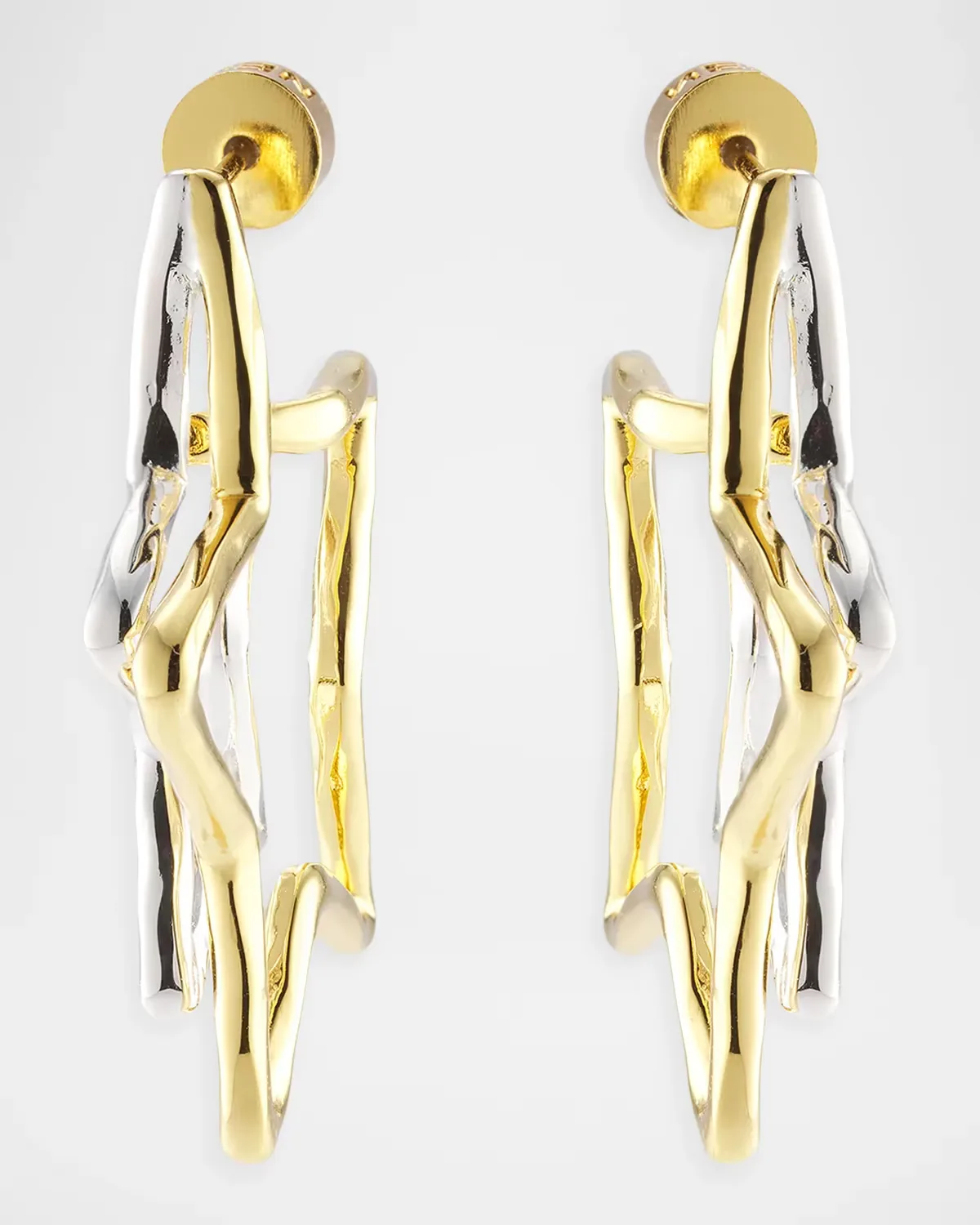 Two-Tone Double Star Earrings by NEST Jewelry