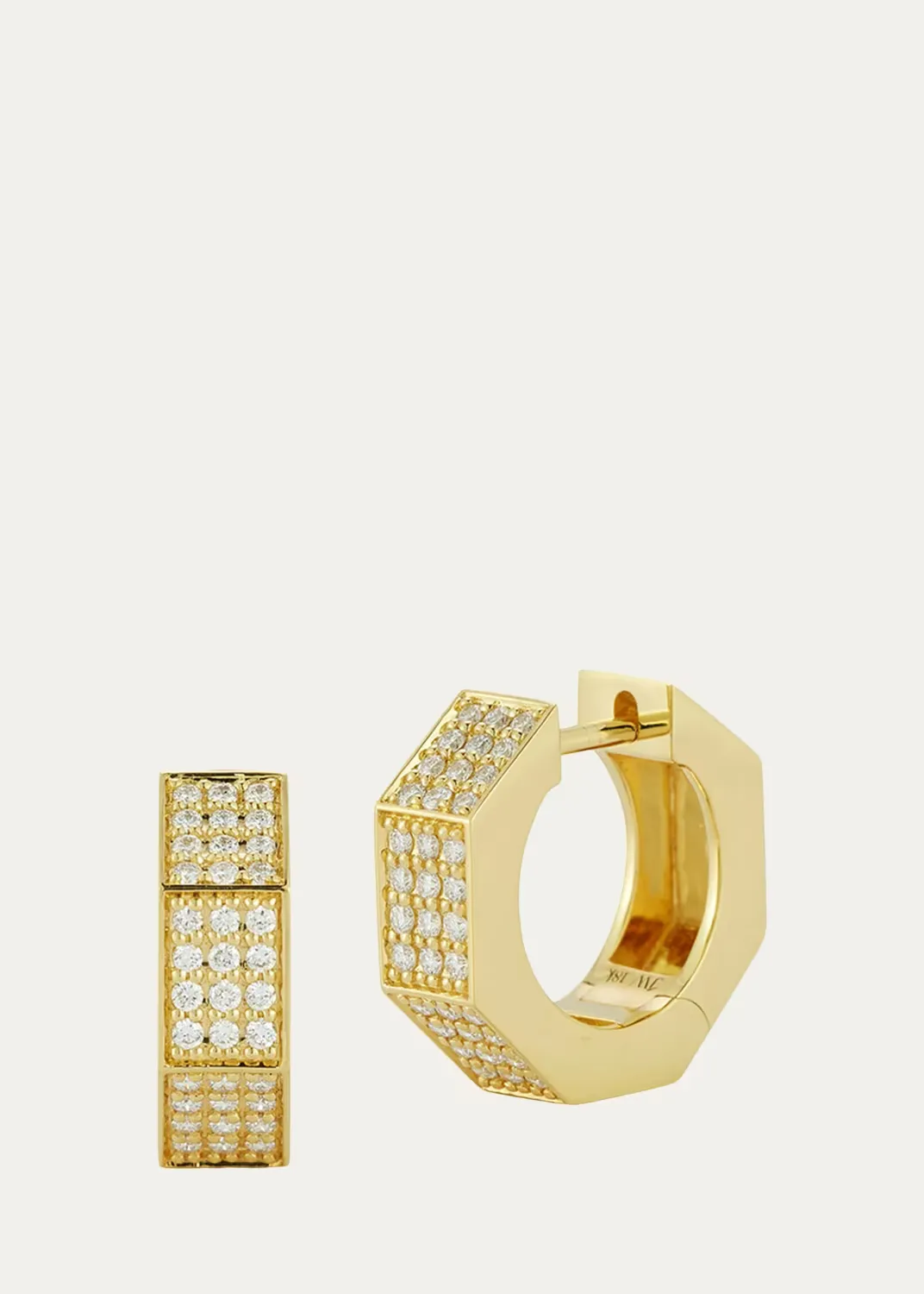 Escalator 18K Yellow Gold & 0.72 TCW Diamond Huggie Earrings by Jemma Wynne