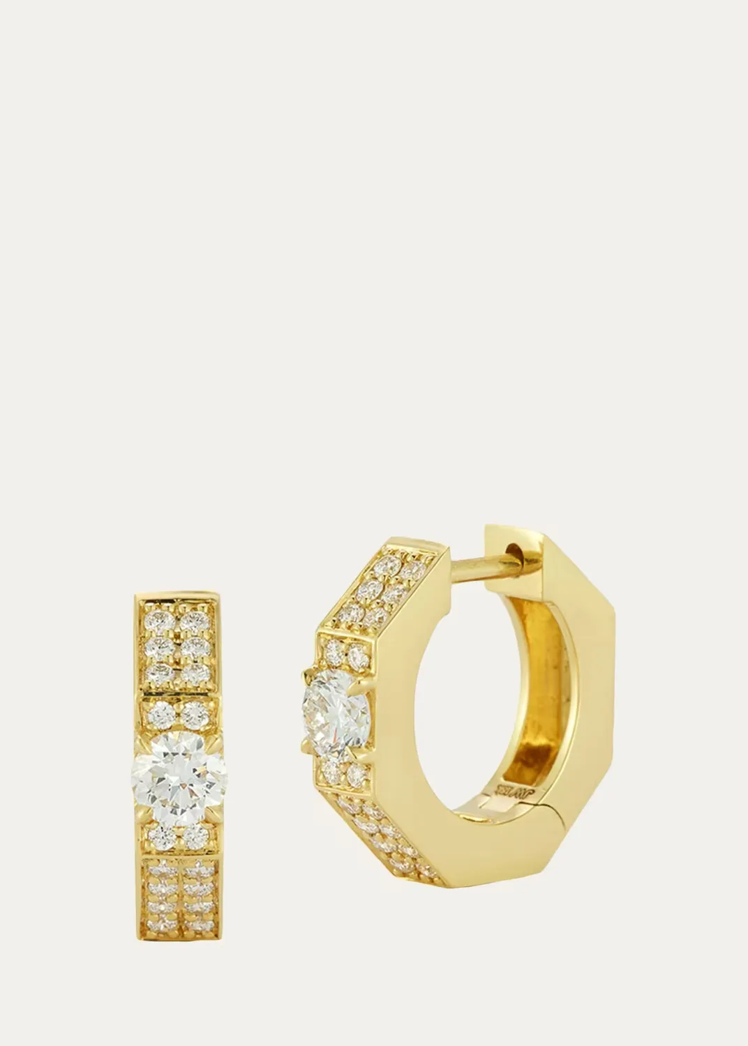 Escalator 18K Yellow Gold & 0.55 TCW Diamond Huggie Earrings by Jemma Wynne