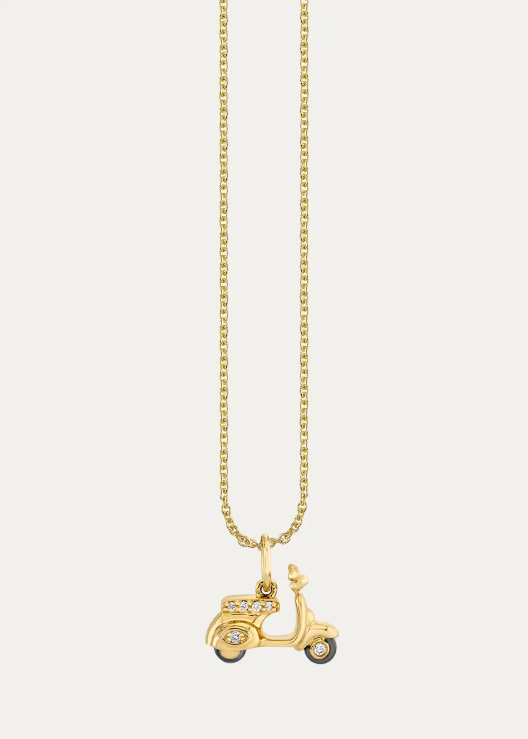 14K Diamond Scooter Charm Necklace 18" by Sydney Evan