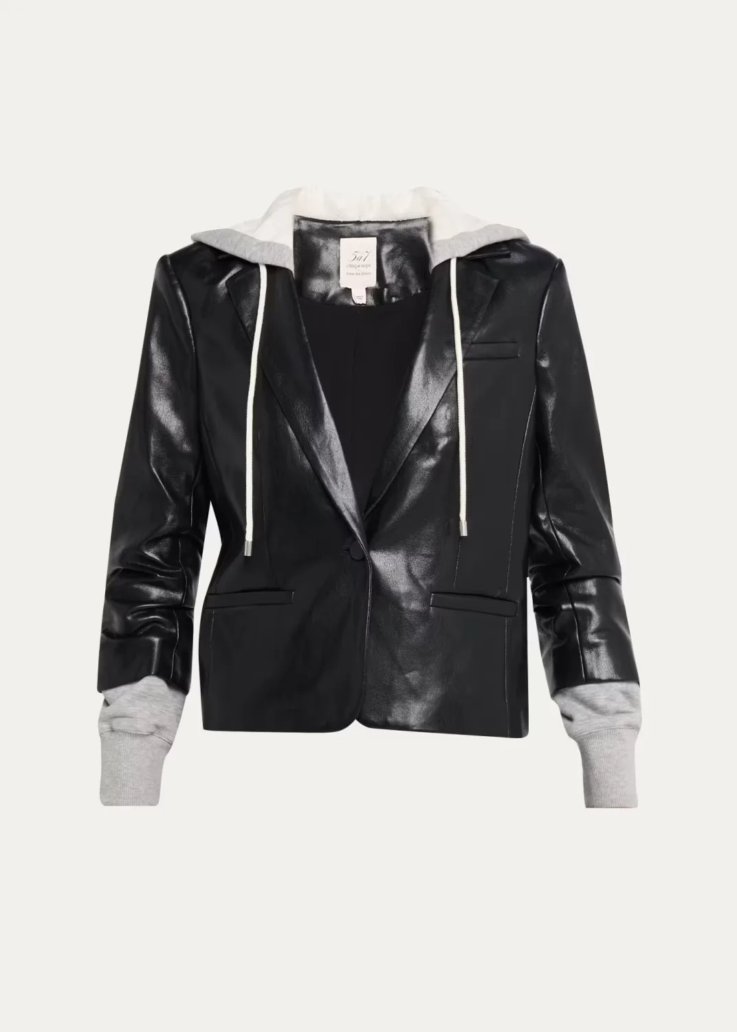 Hooded Vegan Leather Jacket