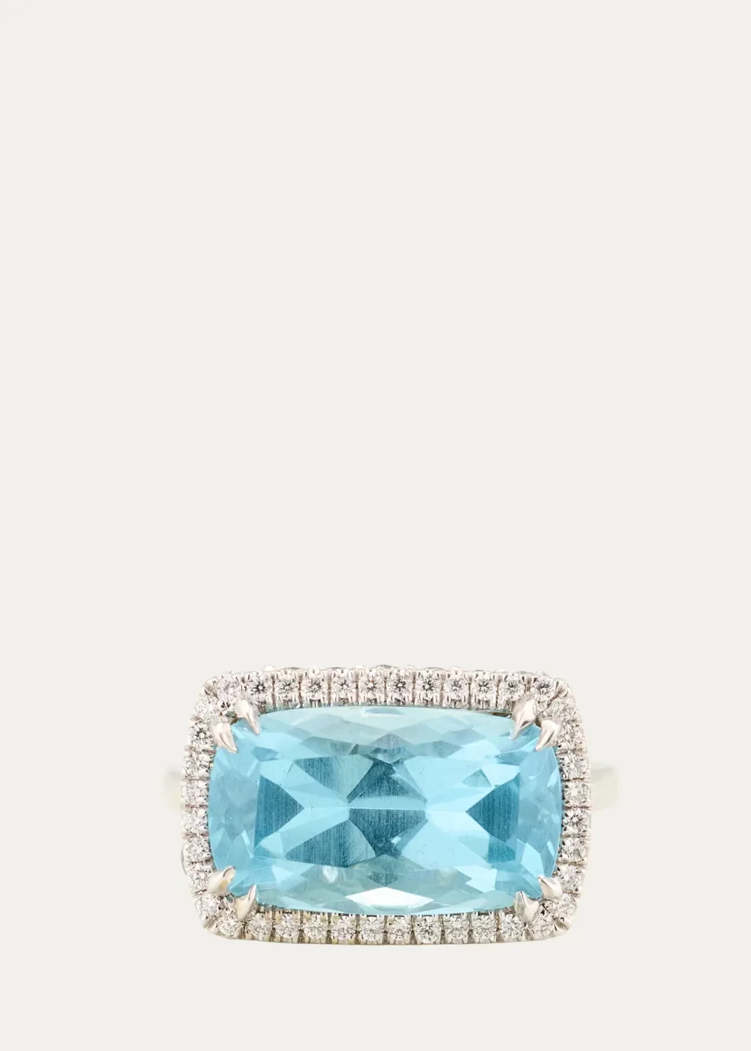18K White Gold, Aquamarine & 1.36 TCW Diamond Ring by Jamie Wolf