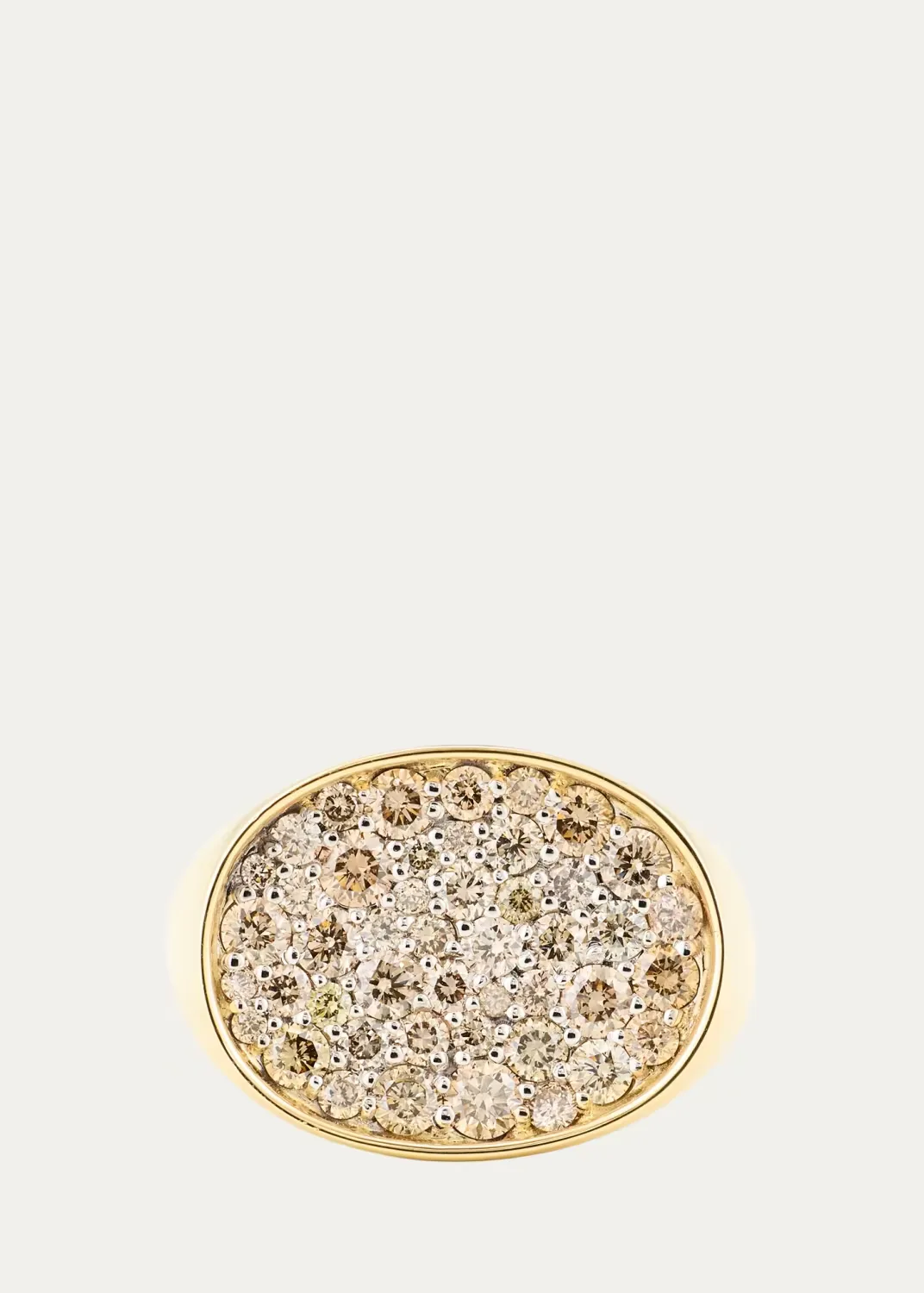 18K Yellow Gold & 1.39 TCW Diamond Oval Signet Ring by Jamie Wolf