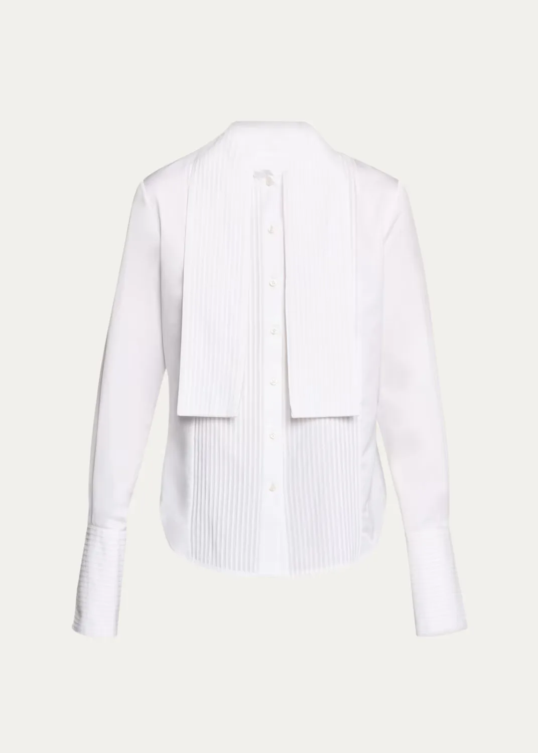 Inez Pleated Draped Tuxedo Shirt