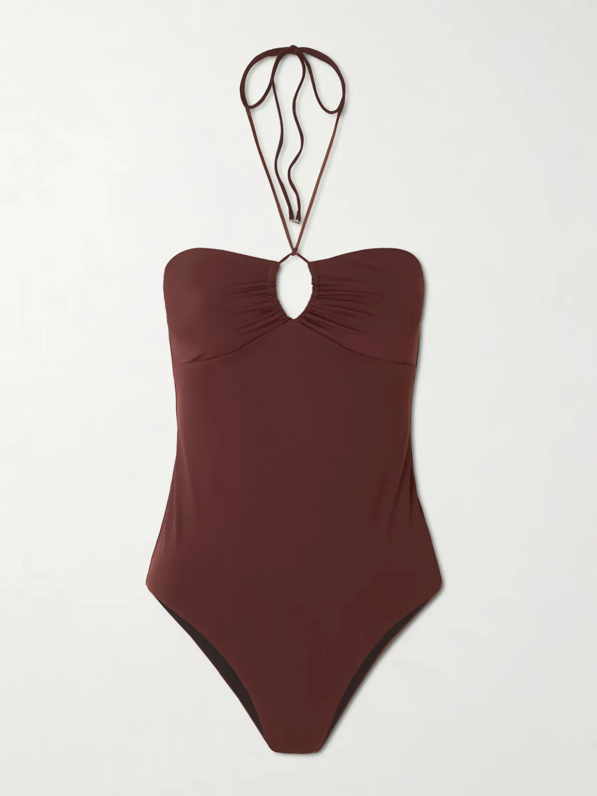 - Ruched Cut-out Recycled Halterneck Swimsuit -
