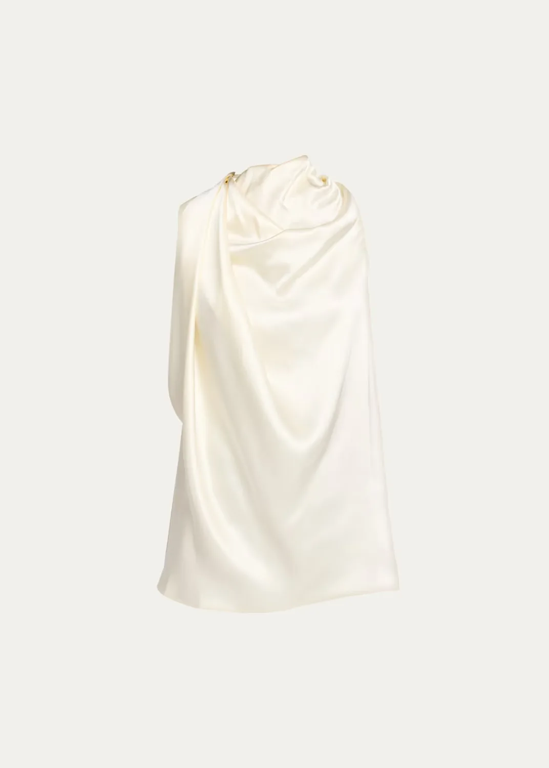 Kate Draped Silk Cowl-Neck Sleeveless Top