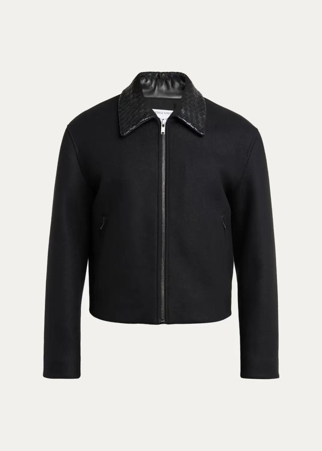 Splittable Wool Leather-Collar Blouson