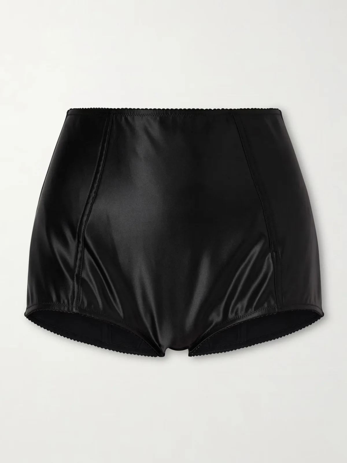 - Satin High Waist Shorts - by Dolce & Gabbana