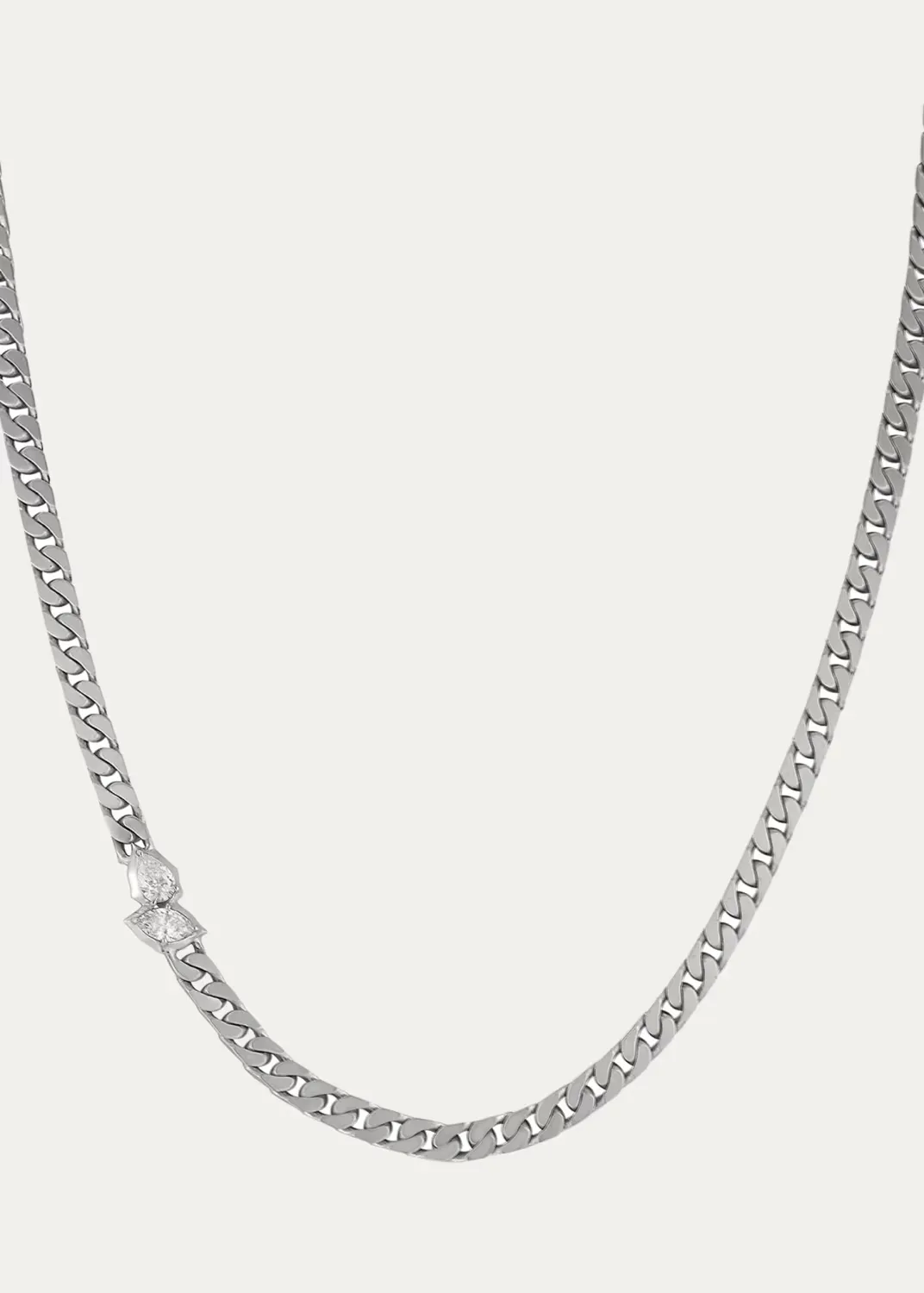Poppy 18K White Gold & 0.40 TCW Diamond Curb Necklace by Jade Trau