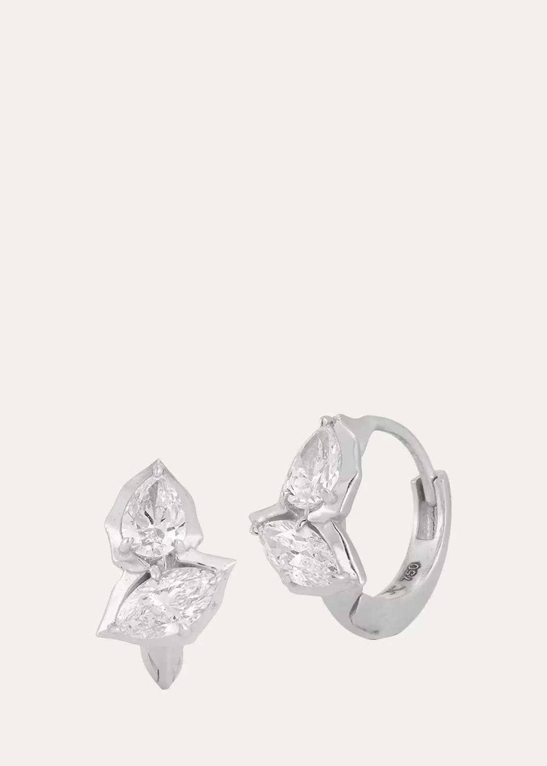 Poppy Platinum & 0.80 TCW Diamond Huggie Earrings by Jade Trau