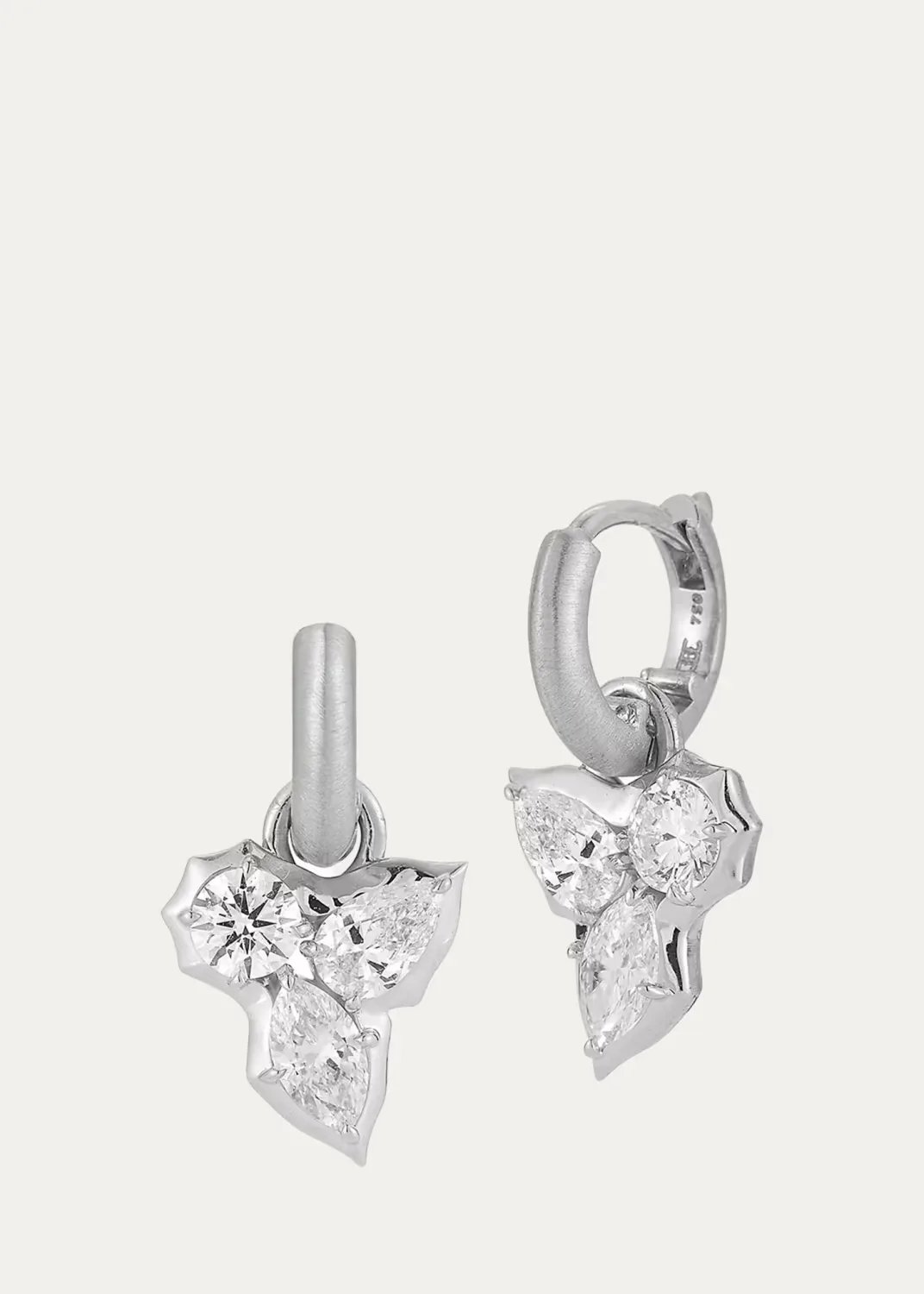 Poppy Cluster Platinum & 1.18 TCW Diamond Earrings by Jade Trau
