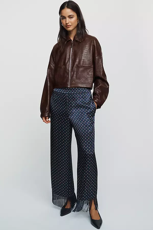 Silken Fringed Pull on Pants