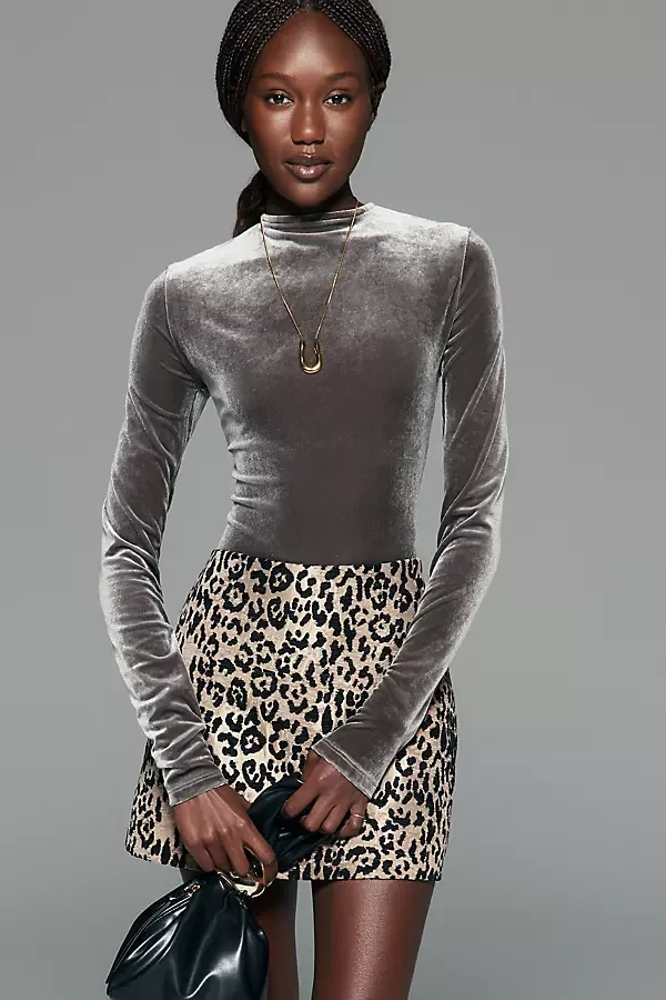 Aura Velvet High Neck Top