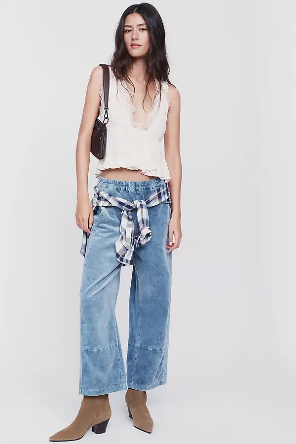 Izzie Relaxed Corduroy Pull-On Barrel Pants by Pilcro