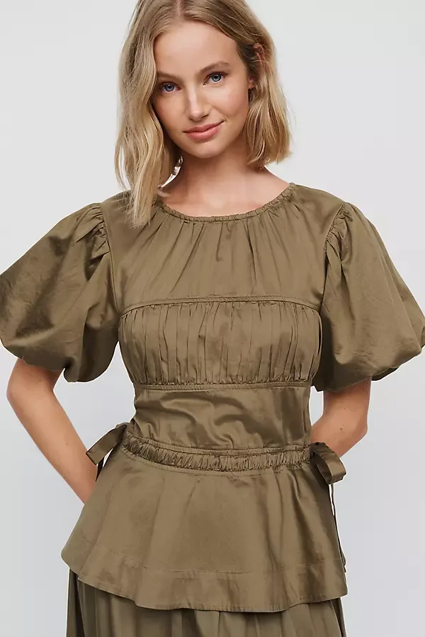 Hadley 100% Cotton Puff Sleeve Blouse