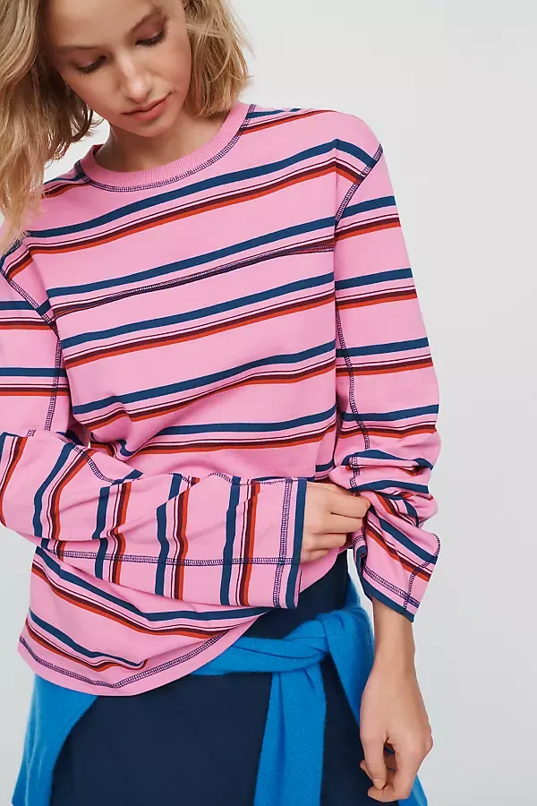 Samara 100% Cotton Striped Crewneck Tee