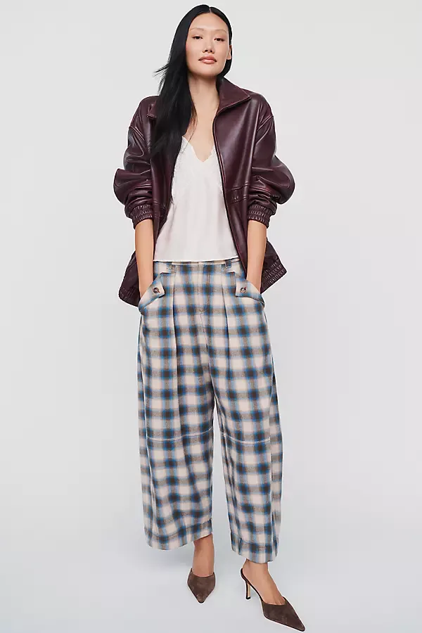Mara 100% Cotton Mid-Rise Wide-Leg Pants