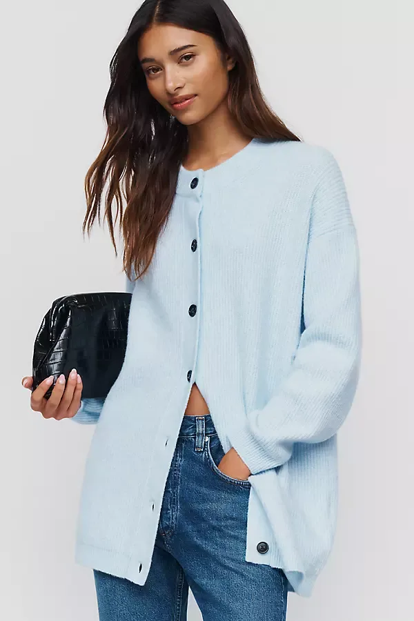 Maeve Wool Blend Oversized Long Line Cardigan