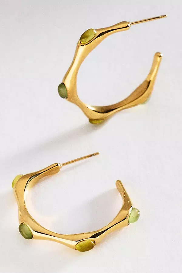 Stone Hoop Earrings by Anthropologie