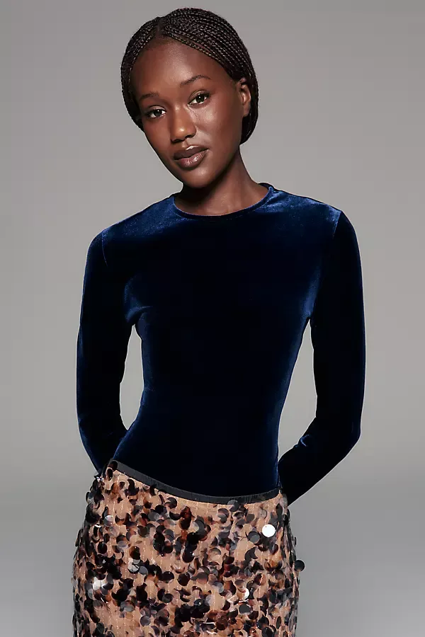 Aura Velvet High Neck Top