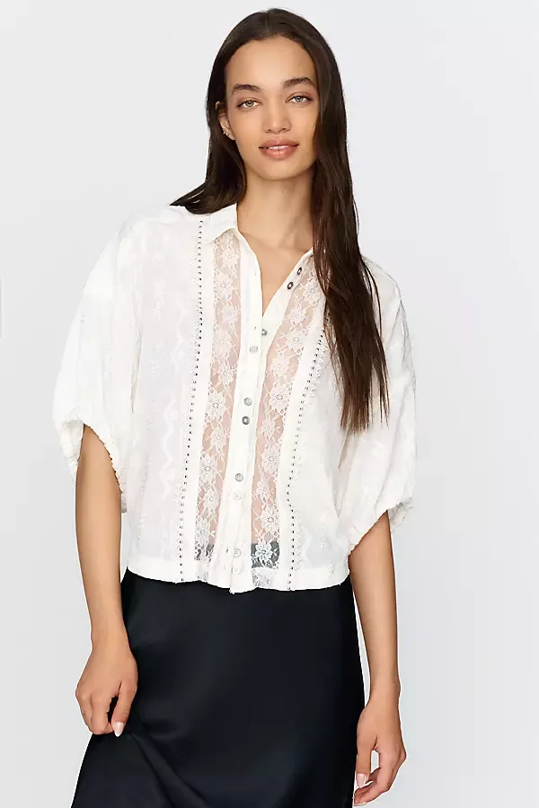 Quincy Sequined Lace Blouse