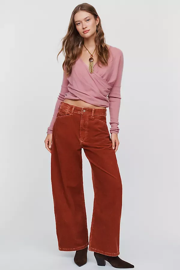 Kayden Corduroy High Rise Barrel Leg Carpenter Jeans