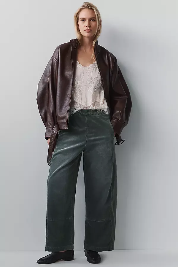 Izzie Relaxed Corduroy Pull-On Barrel Pants