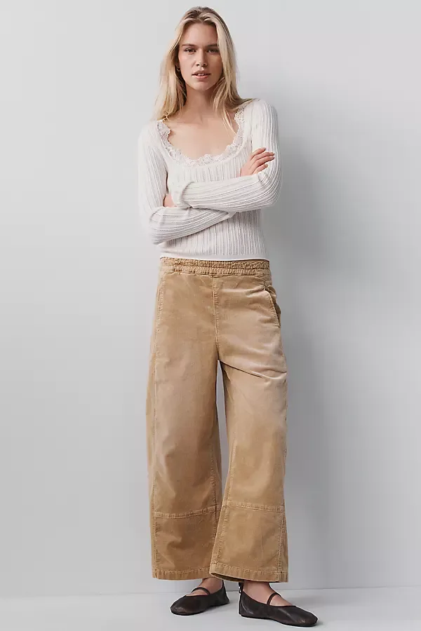 Izzie Relaxed Corduroy Pull-On Barrel Pants