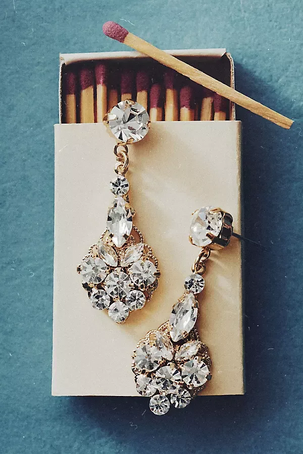 Art Deco Crystal Drop Earrings by Twigs & Honey