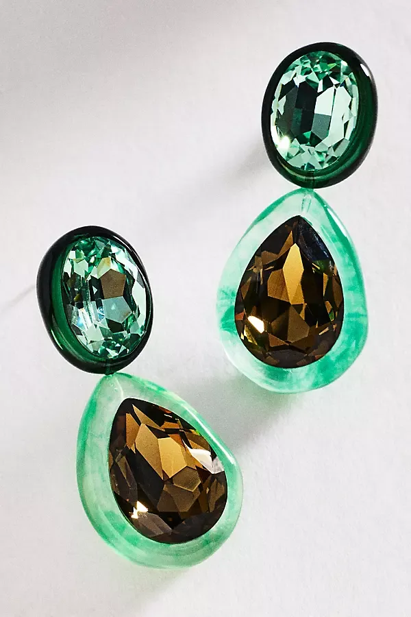 Jelly Two Stone Drop Earrings
