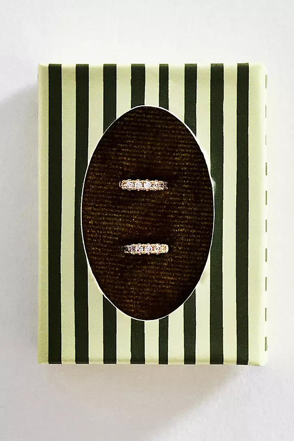 Matchbox Crystal Huggie Hoop Earrings by Anthropologie