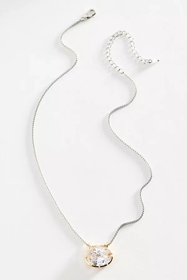 Pendant Necklace with Oval Crystal by Anthropologie
