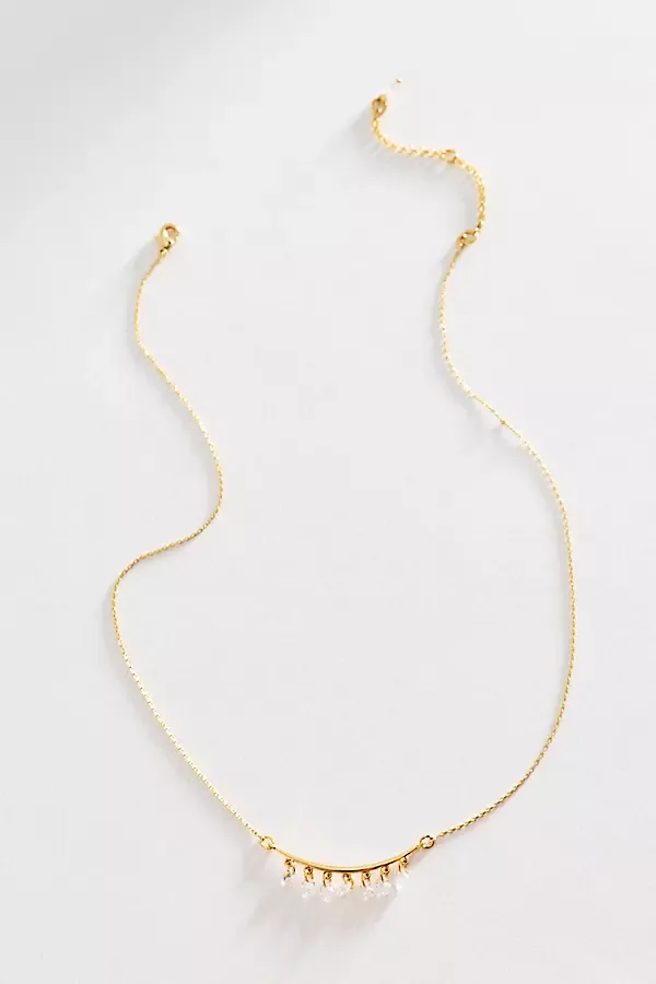 Demi Fine Curved Bar Crystal Necklace by Anthropologie