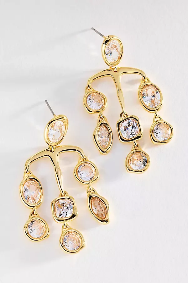 Gemstone Organic Drop Earrings