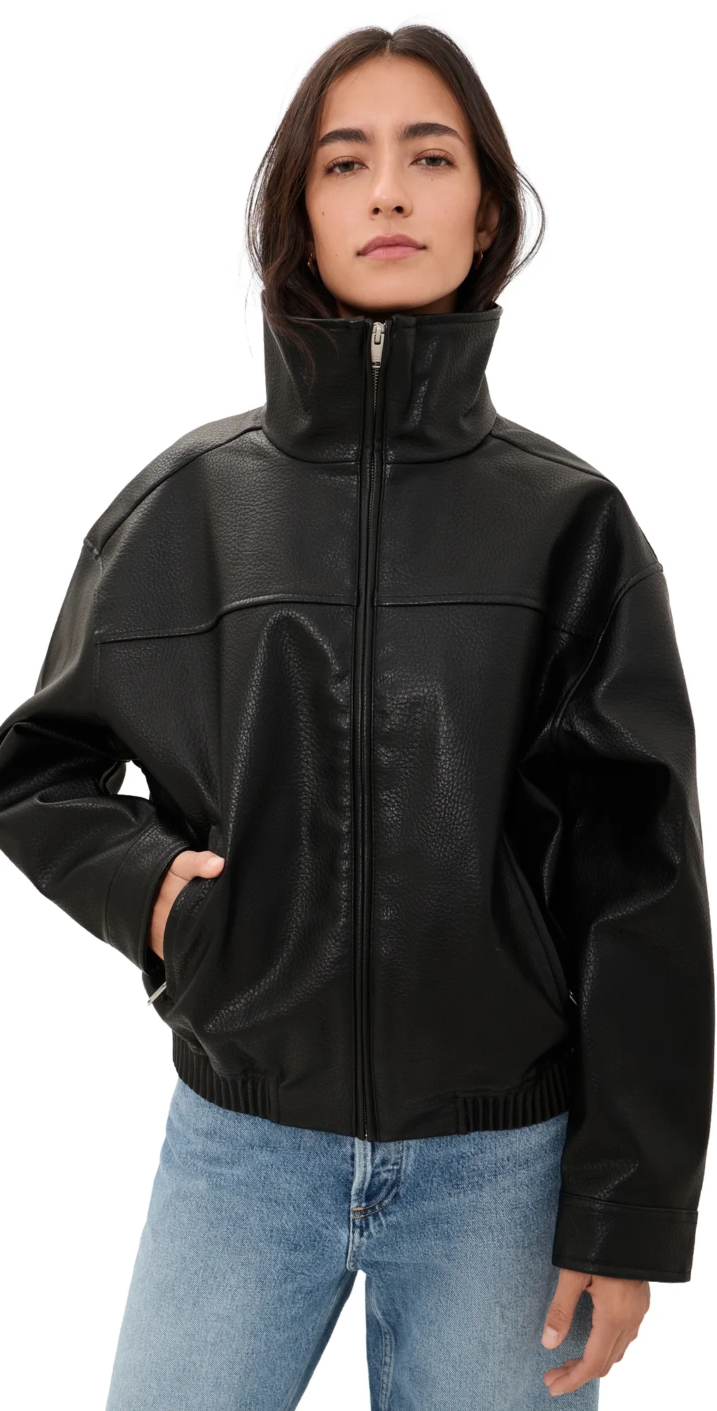Good American the Better Than Leather Faux Leather Jacket